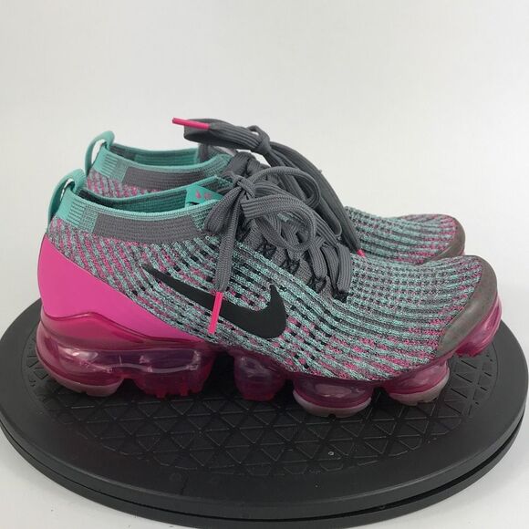 Nike Air VaporMax Flyknit 3 Gray/Pink Running Shoes CI7577-001 Women’s Size 6.5 - Picture 4 of 12